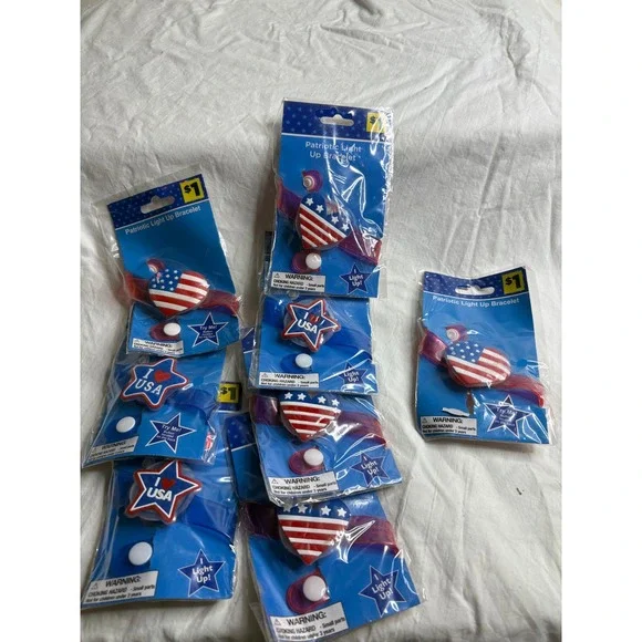 Patriotic Glow Stick Necklaces Bracelets Wands Party Favors 4th of July